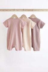 Next Baby % 100 Pamuklu Pastel Renkler 3’lü Romper Set