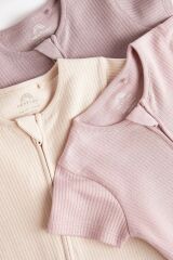 Next Baby % 100 Pamuklu Pastel Renkler 3’lü Romper Set