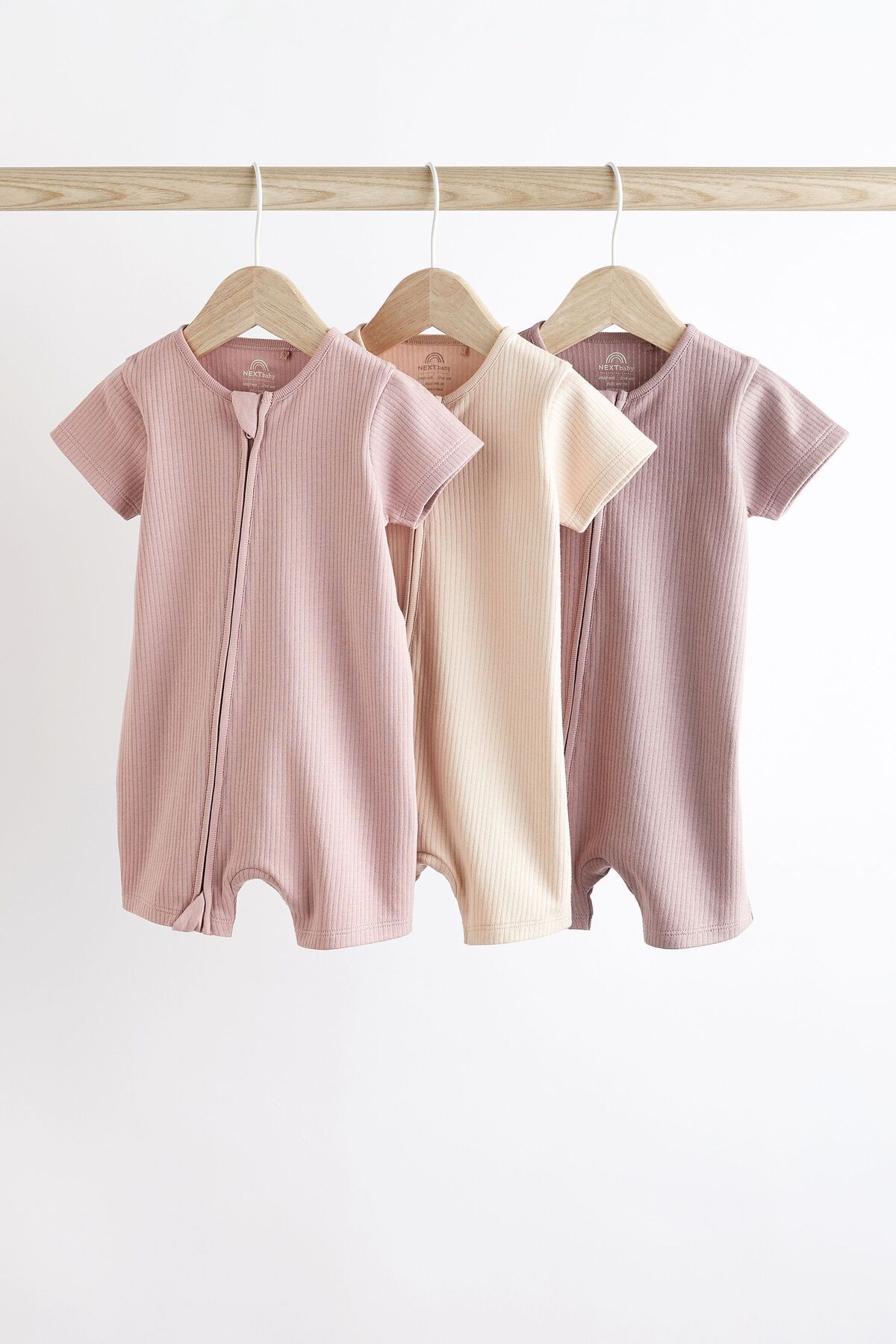 Next Baby % 100 Pamuklu Pastel Renkler 3’lü Romper Set