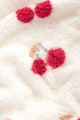 Next Baby Beyaz Kiraz Desenli Polar Bebek Battaniye