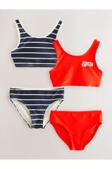 Kırmızı/Çizgili Bikini Takımı 2 Parça