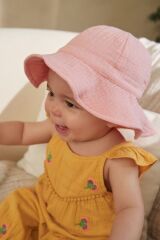 Next Baby Pamuklu Pembe Geniş Kenarlı Şapka