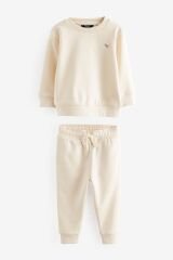 Next Baby Pamuklu Krem Kahve Sweatshirt Jogger Alt Üst Takım