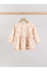 Pembe Gingham Ayı Baskılı Uzun Kollu Alt Üst Takım