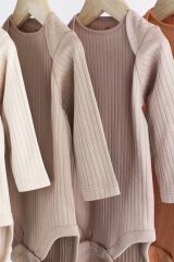 Next Baby Unisex Pamuklu Kahverengi 4’lü Body Zıbın