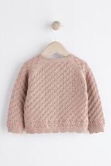 Next Baby % 100 Pamuklu Pembe Örme Bebek Hırka