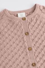 Next Baby % 100 Pamuklu Pembe Örme Bebek Hırka