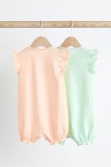 Next Baby % 100 Pamuklu Pastel Pembe Animal Baskı Romper 2’li Set
