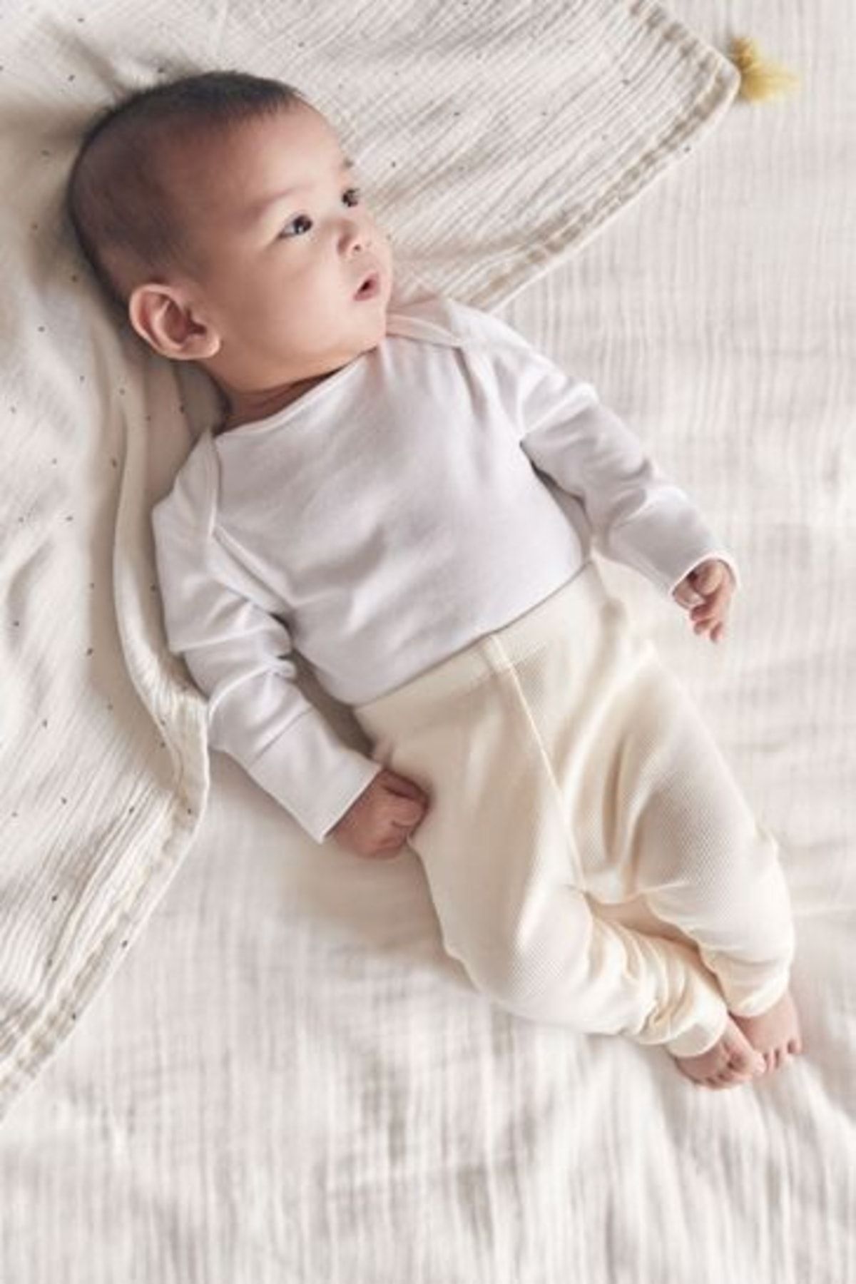 Next Baby %100 Pamuklu Beyaz 3’lü Uzun Kollu Body