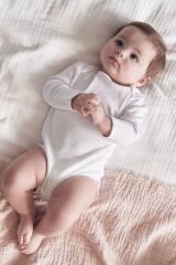 Next Baby %100 Pamuklu Beyaz 3’lü Uzun Kollu Body