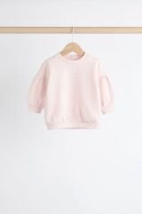 Next Baby Pamuklu Şardonlu Pembe Krem Uzun Kollu 3’lü Jogger Alt Üst Takım