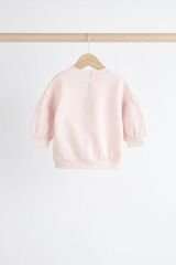 Next Baby Pamuklu Şardonlu Pembe Krem Uzun Kollu 3’lü Jogger Alt Üst Takım