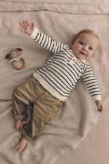Next Baby Pamuklu Triko Çizgili Kazak Pantolon Alt Üst Takım