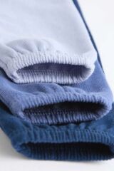 Next Baby Pamuklu Mavi Lacivert Uzun Kollu Şardonlu 3'lü Jogger Alt Üst Takım