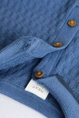 Next Baby % 100 Pamuklu Polo Yaka Triko Mavi Tulum