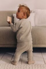 Next Baby Pamuklu Triko Bej Uzun Kollu Alt Üst Takım