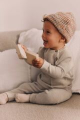 Next Baby Pamuklu Triko Bej Uzun Kollu Alt Üst Takım