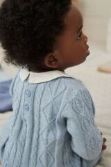 Next Baby % 100 Pamuklu Mavi Bebe Yaka Triko Premium Alt Üst Takım