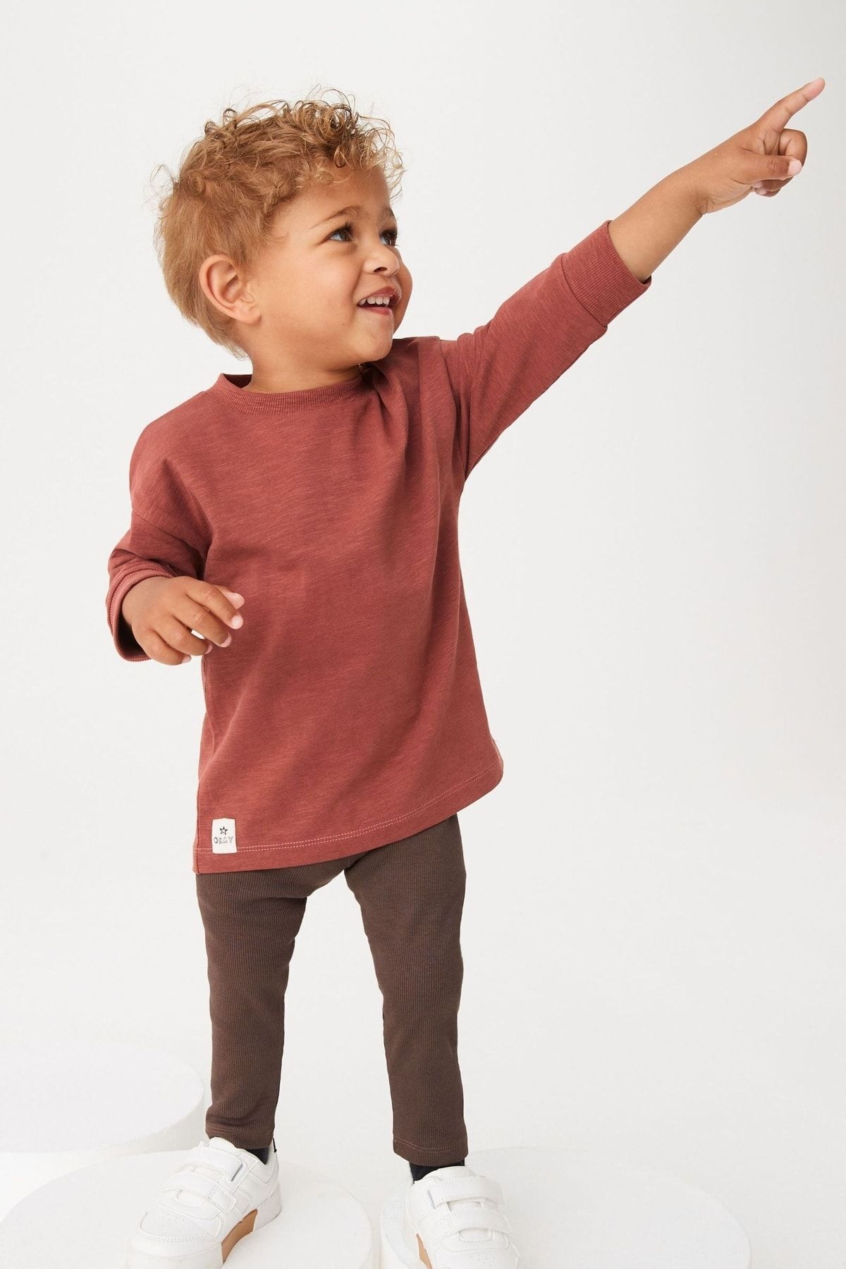 Next Baby Pamuklu Rust Brown Alt Üst Takım