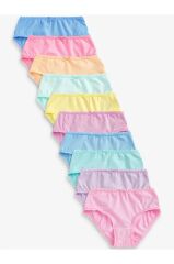 %100 Pamuklu Pembe Lila Mor 10'lu Külot Set
