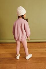 Next Baby Pamuklu Pembe Hırka Tayt Body Zıbın 3’lü Set alt Üst Takım