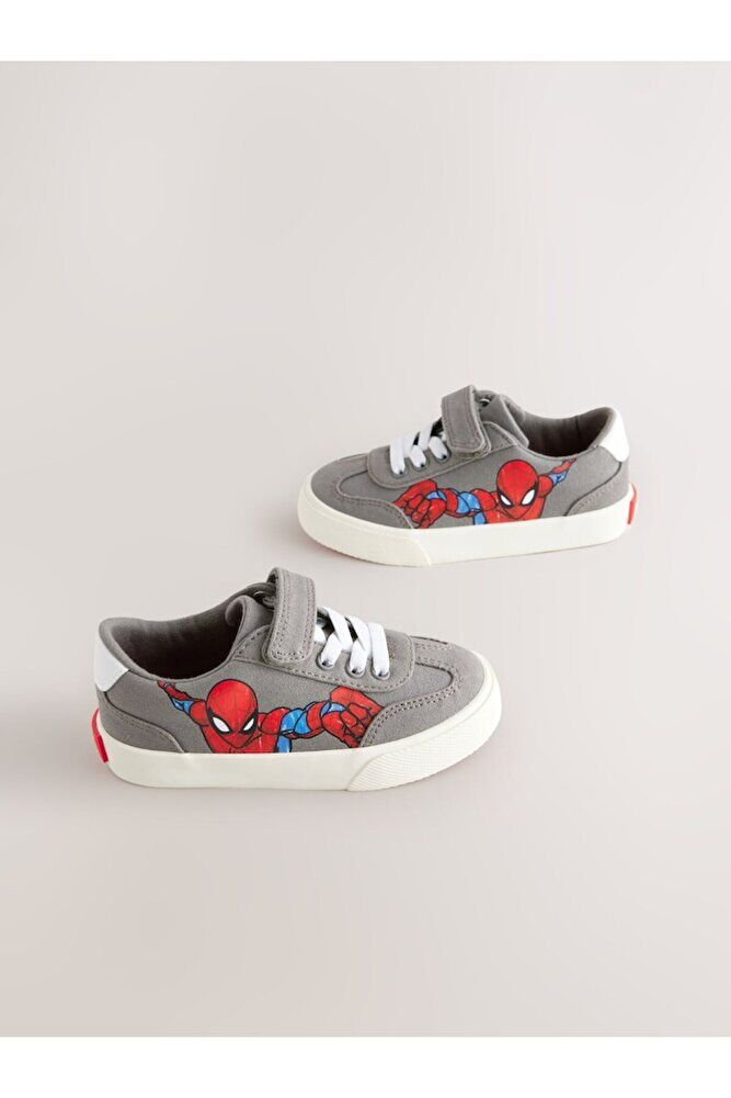 Gri Lisanslı Desenli Bantlı Sneaker