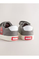 Gri Lisanslı Desenli Bantlı Sneaker