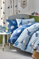 Next Baby Pamuklu Mavi / Lacivert Dinozor Desenli 2’li Nevresim Seti