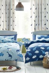 Next Baby Pamuklu Mavi / Lacivert Dinozor Desenli 2’li Nevresim Seti