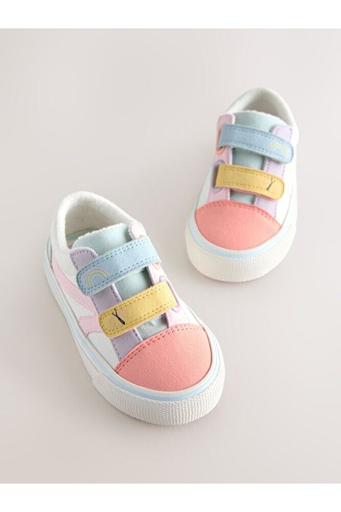 Krem Pembe Renk Bloklu Sneaker