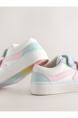 Krem Pembe Renk Bloklu Sneaker