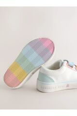 Krem Pembe Renk Bloklu Sneaker