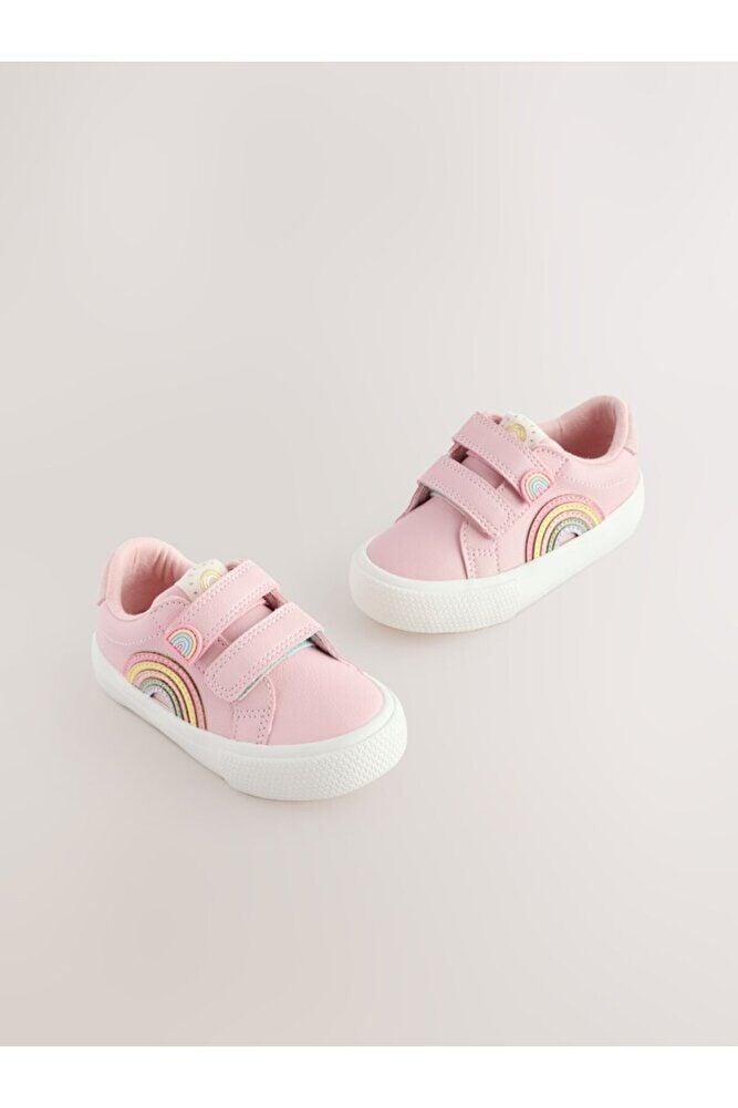 Pembe Gökkuşağı Desenli Ortopedik Taban Sneaker