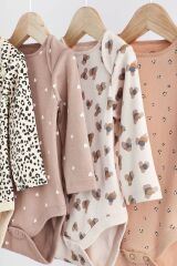 Next Baby 100 Pamuklu Naturel Hayvan Desenli 4’lü Body Zıbın Set