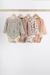 Next Baby 100 Pamuklu Naturel Hayvan Desenli 4’lü Body Zıbın Set