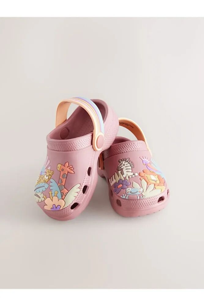 Pembe Safari Desenli Terlik / Sandalet