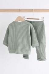 Next Baby Pamuklu Yeşil Dokulu Uzun Kollu Jogger Alt Üst Takım