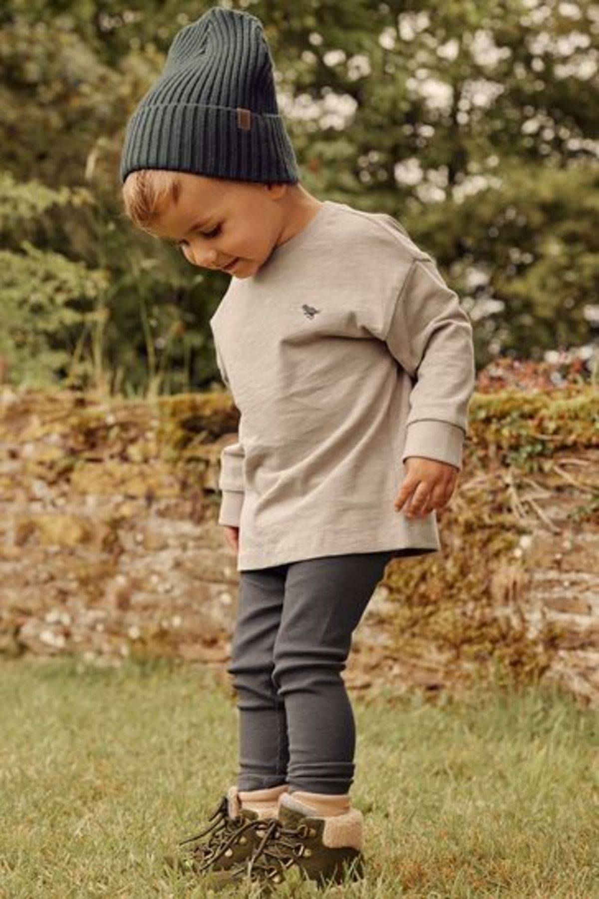 Next Baby Pamuklu Grey Long Sleeve Alt Üst Takım