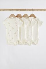 Next Baby 100 Pamuklu Narin Beyaz Animal Desenli Kısa Kollu 4’lü Body Zıbın Set