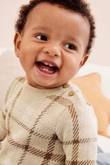Next Baby % 100 Pamuklu Kahverengi Triko Alt Üst Takım