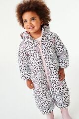 Next Baby Multi Pastel Leopard Suya Dayanıklı Tam Polar Astarlı Kar Tulumu