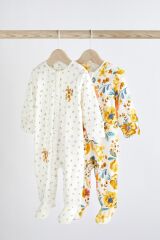 Next Baby % 100 Pamuklu Yellow Flora 2’li Tulum Set