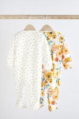 Next Baby % 100 Pamuklu Yellow Flora 2’li Tulum Set