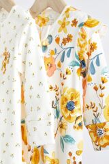 Next Baby % 100 Pamuklu Yellow Flora 2’li Tulum Set