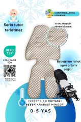 LITTLE DEDI Iceberg 4d Kumaşlı Bebek Arabası Minderi Bej Oeko-Tex 100 Sertifikalı