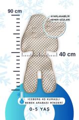 LITTLE DEDI Iceberg 4d Kumaşlı Bebek Arabası Minderi Bej Oeko-Tex 100 Sertifikalı