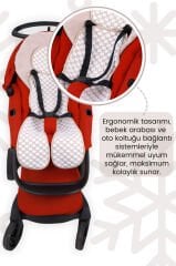 LITTLE DEDI Iceberg Yenilikçi Nefes Alan Bebek Çocuk Oto Koltuk Minderi Bej Oeko-Tex 100 Sertifikalı