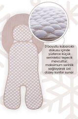 LITTLE DEDI Iceberg Yenilikçi Nefes Alan Bebek Çocuk Oto Koltuk Minderi Bej Oeko-Tex 100 Sertifikalı