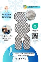 LITTLE DEDI Iceberg Çok Fonksiyonlu Puset Minderi Gri Oeko-Tex 100 Sertifikalı