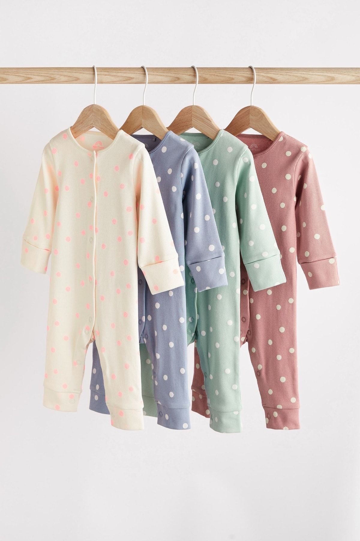 Next Baby % 100 Pamuklu Multi Footless 4’lü Tulum Set